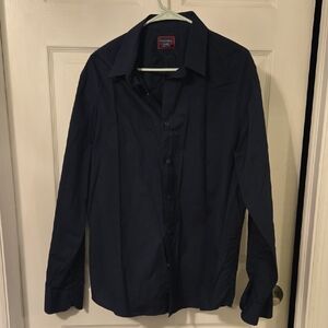 UNTUCKit Men's Casual Button Down Shirt - Navy Blue XL